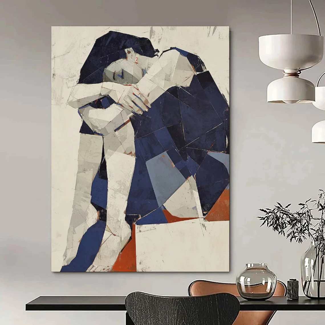White Original Figure Modern Giant Abstract Wall Art XO2KH